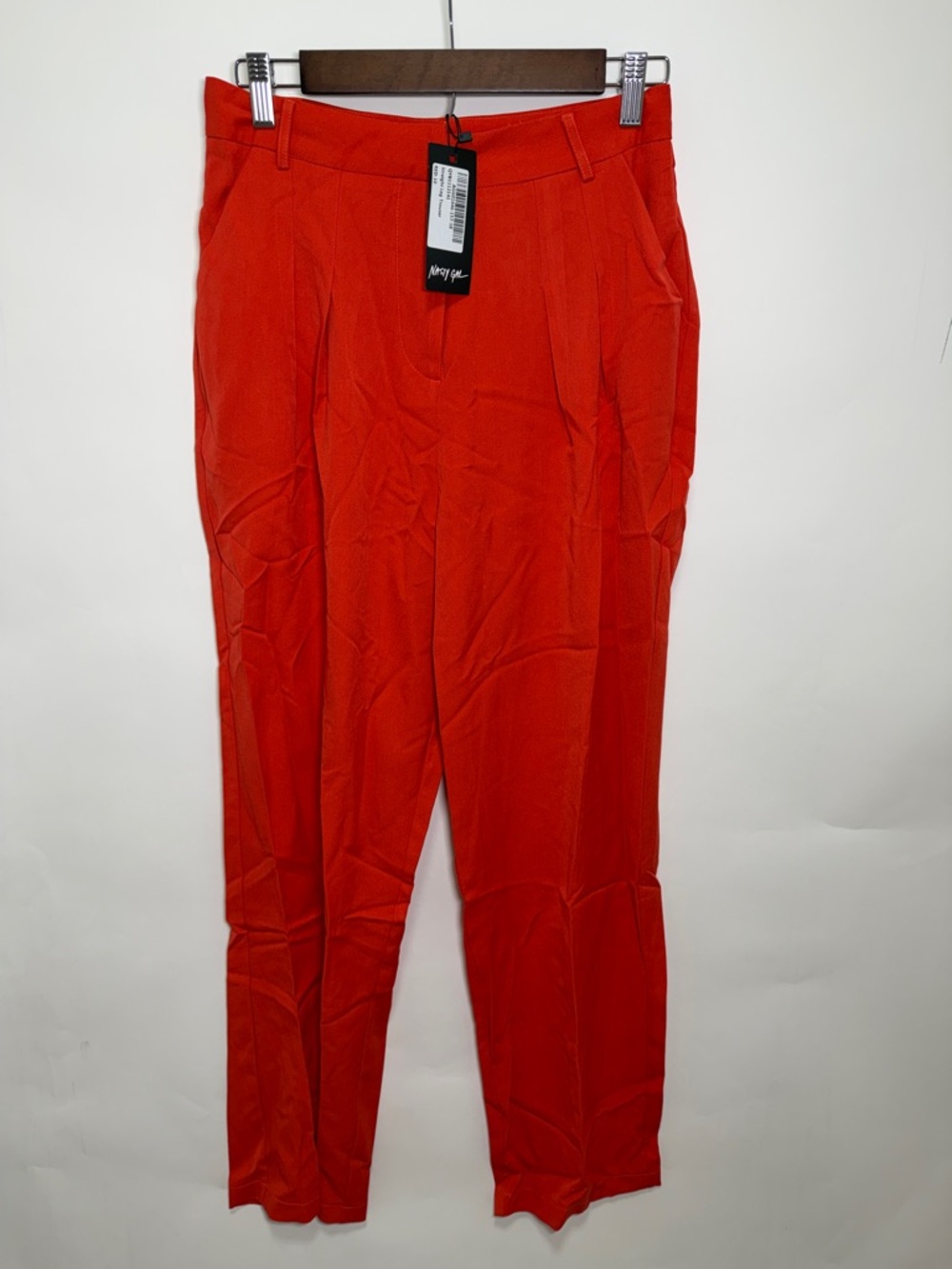 Red Straight-Leg Trousers